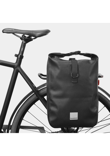 Siyah Stil Sahoo Su Geçirmez Bisiklet Taşıma Çantası 10L Roll-Top Arka Rafı Ayarlayın Bagaj Bagaj Koltuğu Pannier Açık Bisiklet Depolama (Yurt Dışından)