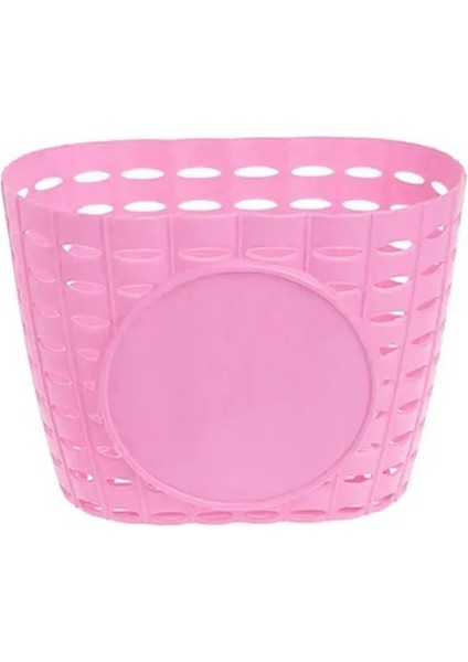 Pembe Stil Bisiklet Sepeti Hollow Çocuk Bisikleti Üç Tekerlekli Bisiklet Scooter Depolama Ön Gidon Plastik Taşıyıcı Bisiklete Binme Çocuklar Sürme Alışveriş (Yurt Dışından)