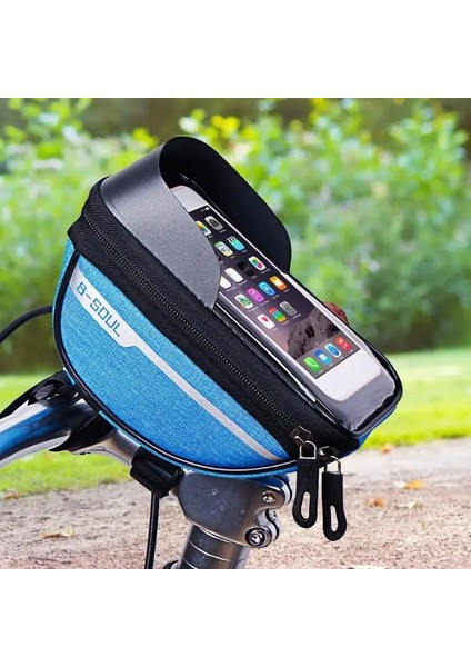 Gri Tarzı Bisiklet Telefon Tutucu Polyester Dağ Bisikleti Su Geçirmez Çanta Dokunmatik Cep Telefonu Standı Su Geçirmez Akıllı Mobil Bisiklet Aksesuarı (Yurt Dışından) modelleri