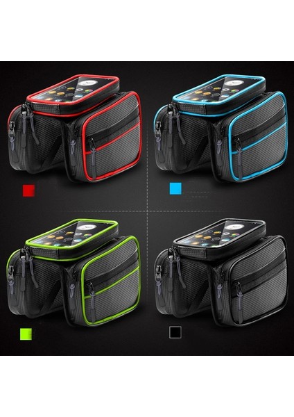 Kırmızı Stil Bisiklet Çantası Pannier Bisiklet Bisiklet Çerçevesi Dokunmatik Ekran IPHONE Tutucusu Su Geçirmez Cep Telefon Kılıfı Omuz Bagaj Tüpü Kafa (Yurt Dışından) modelleri