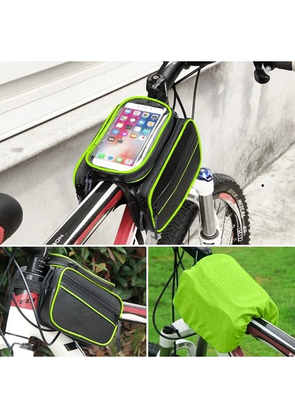 Kırmızı Stil Bisiklet Çantası Pannier Bisiklet Bisiklet Çerçevesi Dokunmatik Ekran IPHONE Tutucusu Su Geçirmez Cep Telefon Kılıfı Omuz Bagaj Tüpü Kafa (Yurt Dışından) fırsatları