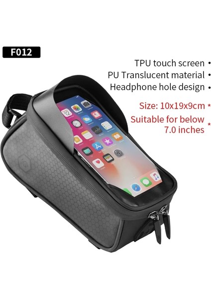 F012 Stili Coolchange Bisiklet Çantası Çerçeve Ön Üst Tüp Çanta Su Geçirmez Bisiklet Eyer Çantası Dokunmatik Ekran Telefon Tutucu Çanta Sepet Bisiklet Aksesuarı (Yurt Dışından)
