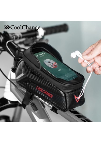 F012 Stili Coolchange Bisiklet Çantası Çerçeve Ön Üst Tüp Çanta Su Geçirmez Bisiklet Eyer Çantası Dokunmatik Ekran Telefon Tutucu Çanta Sepet Bisiklet Aksesuarı (Yurt Dışından)