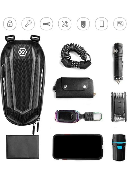 L Tarzı Elektrikli Scooter Kafa Kolu Çanta Eva Sert Kabuk Su Geçirmez Çanta Xiaomi M365 Gidon Asılı Evrensel Depolama Ön Çanta (Yurt Dışından) fırsatları