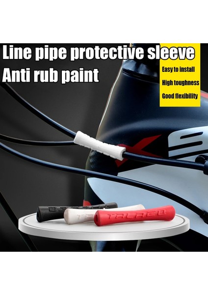 Kırmızı Stil 4 Adet Bisiklet Kablosu Kauçuk Koruyucu Kol Çizilmez Dayanıklı Hat Borusu Kapağı Vites Fren Hattı Borusu Koruyucu Kauçuk Kılıf (Yurt Dışından) modelleri