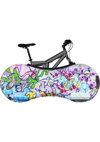 No.14 Tarzı Hssee Graffiti Serisi Bisiklet Kılıfı Premium Elastik Süt Ipek Kumaş Yol Bisikleti Kapalı Tozluk Solmayan Bisiklet Aksesuarları (Yurt Dışından)