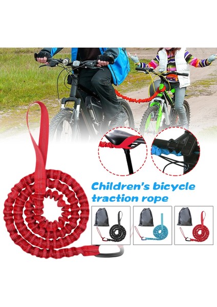Kırmızı Stil Çekme Halatı Mtb Bisiklet Çekme Bungee Çocuk Bisiklete Binme Uzun Bisiklet Maceraları Için Çekme Kayışı Elastik Ebeveyn-Çocuk Naylon Halat (Yurt Dışından)