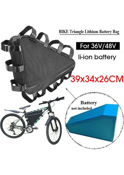 Siyah Stil Dayanıklı Üçgen Bisiklet Çantası Elektrikli Dağ Bisikleti Li-Ion Pil Çanta Paketi Kapağı Büyük Kapasiteli Bisiklet Üçgen Çerçeve Çanta Parçaları (Yurt Dışından) modelleri