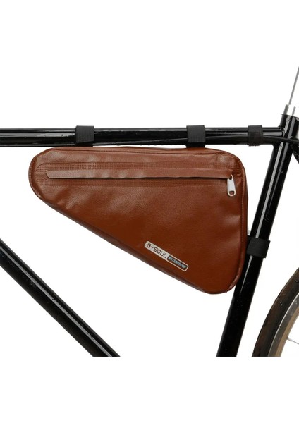 Kumral Tarzı Su Geçirmez Bisiklet Çantası Mtb Bisiklet Çantası Bisiklet Aksesuarları Için Büyük Kapasiteli Retro Üçgen Çanta Depolama (Yurt Dışından)