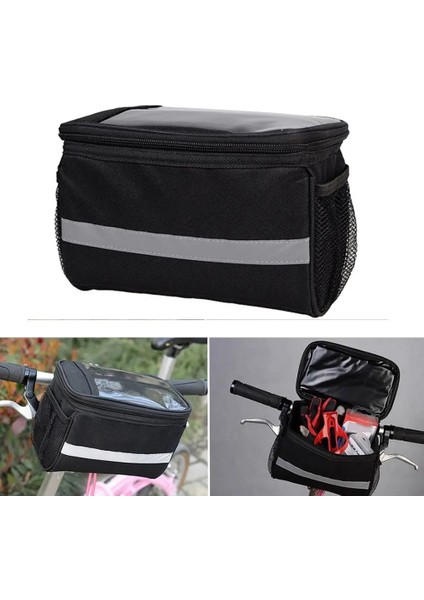 Siyah Stil Bisiklet Bisiklet Yalıtımlı Ön Çantalar Mtb Bisiklet Telefon Tutacağı Gidon Çanta Sepet Pannier Soğutucu Çanta Şerit Bisiklet Aksesuarları ile (Yurt Dışından)