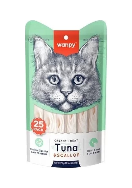 Ton Balıklı ve Deniz Taraklı Sıvı Kedi Ödülü 14 gr 25 Adet