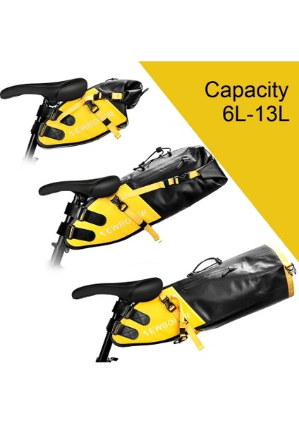 BAG009 Siyah 3l Stili Bisiklet Çantası Su Geçirmez L Büyük Kapasiteli Bisiklet Eyer Çantası Bisiklete Binme Katlanabilir Kuyruk Arka Çanta Dağ Bisikleti Yol Gövdesi Bisiklet Çantası (Yurt Dışından)