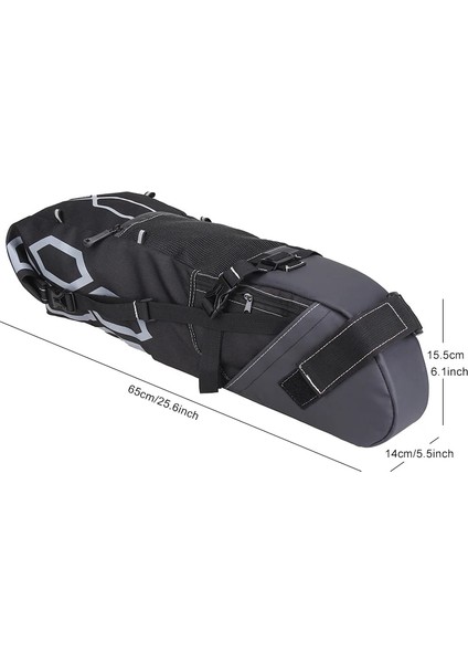 82143 Siyah 12L Stili 2 L 12L Su Geçirmez Bisiklet Eyer Çantası, Mtb Yolu Için Bisiklet Bisiklet Çantası, Büyük Kapasiteli Katlanabilir Kuyruk Arka Çanta Gövde Bikepacking (Yurt Dışından) fiyatları