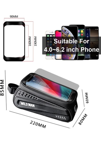 Su Geçirmez Tarzı Değil Wıld Man Su Geçirmez Bisiklet Telefonu Çanta Üst Tüp Çerçeve Çanta Bisiklet Ön Işın Çanta Telefon Tutucu 6. Dokunmatik Ekran Bisiklet Çantası (Yurt Dışından)