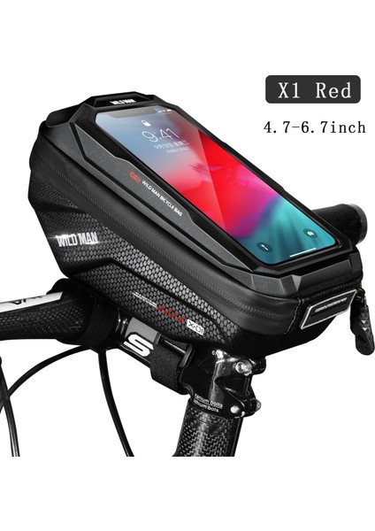 X1 Kırmızı Stil Wıld Man Yağmur Geçirmez Mtb Bisiklet Çantası Bisiklet Çerçevesi Ön Üst Tüp Dokunmatik Ekran Telefon Çantası Yansıtıcı Telefon Kılıfı Bisiklet Aksesuarları (Yurt Dışından)