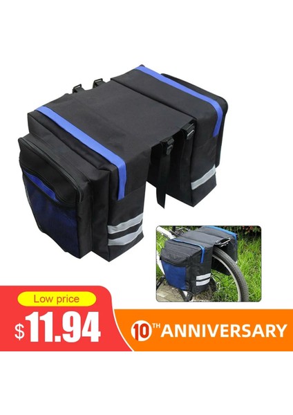 Gösterildiği Gibi Stil Bisiklet Çift Taraflı Arka Kuyruk Koltuk Depolama Pratik Dağ Bisikleti Bagaj Rafı Yansıtıcı Şerit Bagaj ile Kuyruk Koltuk Pan Çanta (Yurt Dışından) fiyatları