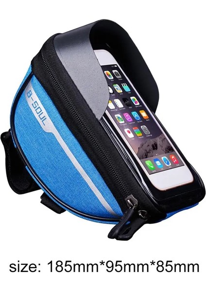 Mavi Stil B-Soul Bisiklet Bisiklet Gidon Telefon Çantası Bisiklet Ön Tüp Dokunmatik Pannier Çanta Açık Sürme Için Su Geçirmez Telefon Tutucu (Yurt Dışından)