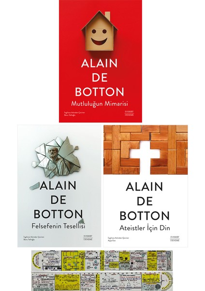 Mutluluğun Mimarisi / Felsefenin Tesellisi / Ateistler İçin Din 3 Kitap Set (Matematik Öğreten Cetvel) - Alain de Botton