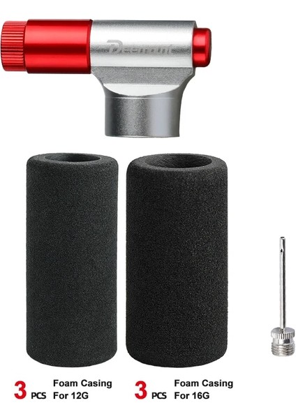 PMP008BRD Stili Dişli Kartuş Için Bisiklet Co2 Nozulu Schrader Presta Döngüsüne Uyar Acil Enflasyon Hizmeti Dahil. 16G N 12G Için 2 Köpük Muhafaza (Yurt Dışından)