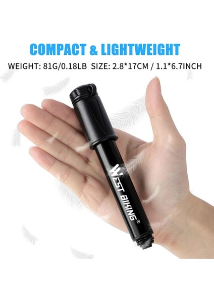 Mini Bisiklet Pumi Hafif Taşınabilir Mtb Bisiklet Lastiği Hava Şişirme Hortumu ile Schrader Vana Için (Yurt Dışından) modelleri