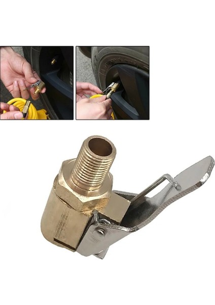 8mm Araba Hava Pompası Meme Adaptörü Kamyon Lastiği Şişirme Valfi Konnektör Kafa Klipsi Dişli Tip Hava Valfi (Yurt Dışından)
