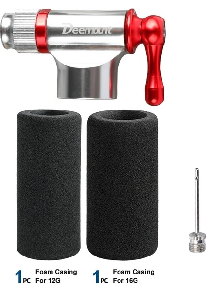 PMP023SV Stili Dişli Kartuş Için Bisiklet Co2 Nozulu Schrader Presta Döngüsüne Uyar Acil Enflasyon Hizmeti Dahil. 16G N 12G Için 2 Köpük Muhafaza (Yurt Dışından)