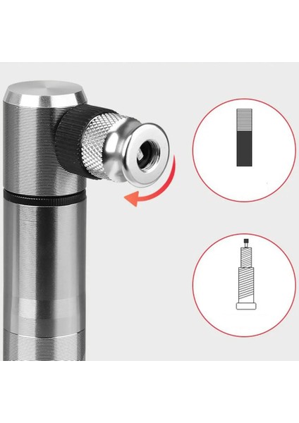 Gümüş Tarzı Taşınabilir Mini Bisiklet Pompası Mtb Dağ Bisikleti Pumı Yüksek Basınçlı Bisiklet El Hava Pompası Top Lastik Şişirme (Yurt Dışından)