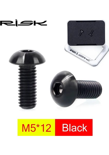 Siyah Stil Rısk M5 * 12MM Titanyum Ti Bisiklet Şişe Tutucu Cıvata Bisiklet Bisiklet Su Şişesi Kafesi Mtb Dağ Yol Bisikleti Için Vida (Yurt Dışından)