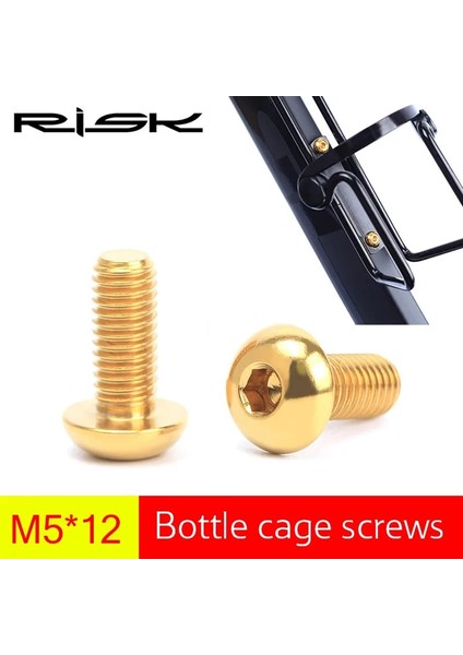 Siyah Stil Rısk M5 * 12MM Titanyum Ti Bisiklet Şişe Tutucu Cıvata Bisiklet Bisiklet Su Şişesi Kafesi Mtb Dağ Yol Bisikleti Için Vida (Yurt Dışından)