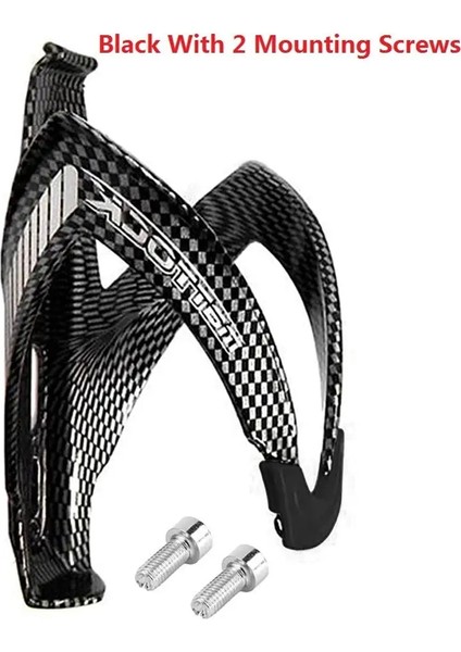 Siyah 2 Vidalı Stil Portabidones Ciclismo Karbon Fiber + Cam Elyaf Yol Bisikleti Bisiklet Bisiklete Binme Mtb Su Şişesi Tutacağı Kafes Şişe Rafı Bisiklet (Yurt Dışından)