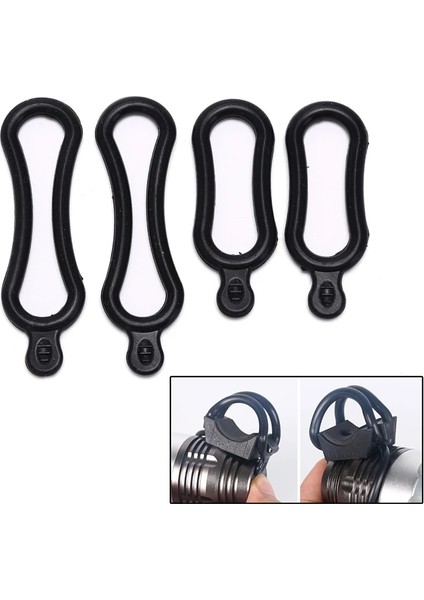 4 Adet Faydalı Sıcak Siyah Lastik Bant Pvc Halka T6 LED Far Bisiklet Far Bisiklet Için (Yurt Dışından)