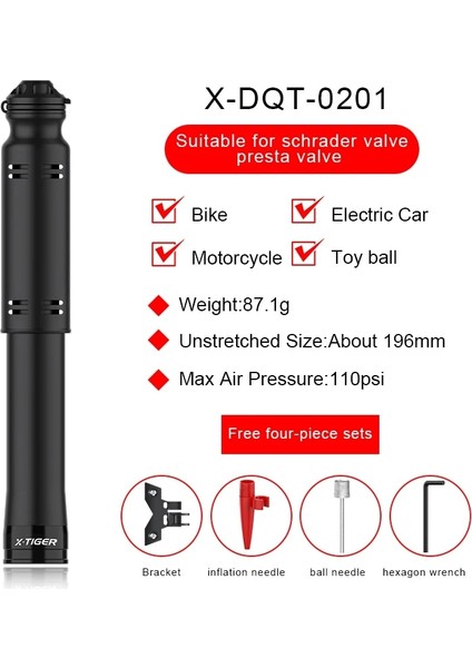 Yeşil Stil X-Tıger Taşınabilir Bisiklet Pompası Mini El Pompası Bisiklet Pompası Top Oyuncak Lastik Şişirme Schrader Presta Valf Mtb Alüminyum Bisiklet Pompası (Yurt Dışından)
