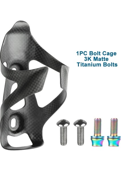 Matt 1p Ti Cıvata Stili Sıcak Yeni Süper Hafif 25 Gram Karbon Fiber Şişe Kafesi 3k Mat Bisiklet Su Şişesi Tutacağı Paslanmaz Çelik Cıvata Dahil (Yurt Dışından)