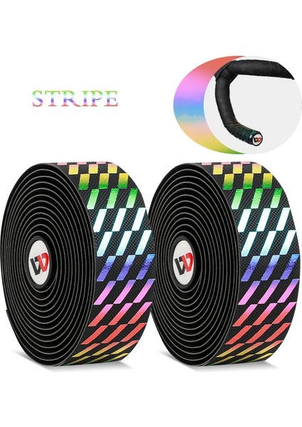 Şerit Stili 2 Adet Bisiklet Gidon Bant Direksiyon Kılıfı Yol Bisikleti Bisiklet Kolu Kaymaz Kemer Renkli Bisiklet Aksesuarları Kolu Kemer (Yurt Dışından)