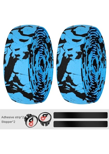 Gök Mavisi Tarzı 6 Adet Yapışkan Gidon Kayışı Yol Bisiklet Çubuğu Sapları Sargı Bandı Eva Kaymaz Bisiklet Çubuğu Sapları Sargı Bandı Bisiklet Aksesuarı G (Yurt Dışından)