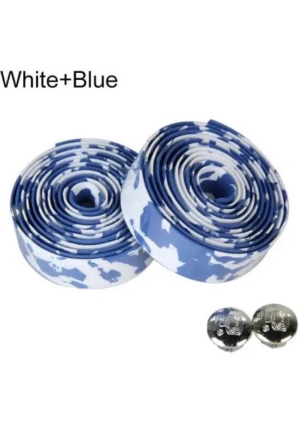 Beyaz Mavi Tarzı Lismo Gidon Bant Kamuflaj Bisiklet Kolu Kemer Bisiklet Mantarı Kaymaz Gidon Bant Sargı Bisiklet Aksesuarları (Yurt Dışından)