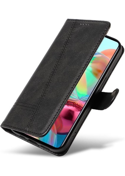 Samsung Galaxy A71 4g Için Filp Durumda Preslenmiş Pu Deri Ayrılabilir Siyah (Yurt Dışından) modelleri