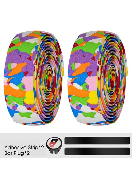 Renk Stili 2 Adet Bisiklet Gidon Bant Direksiyon Kılıfı Yol Bisikleti Bisiklet Kolu Kaymaz Kemer Renkli Bisiklet Aksesuarları Kolu Kemer (Yurt Dışından)