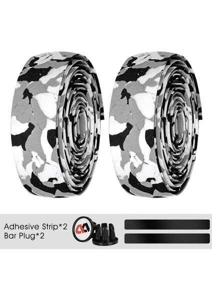 Kamuflaj Gri Tarzı 1 Çift Bisiklet Gidon Bandı Eva Kamuflaj Kaymaz Bisiklete Binme Yol Bisikleti Kolu Kavrama Sünger Bant Bisiklet Çok Renkli Uç Tapaları (Yurt Dışından)