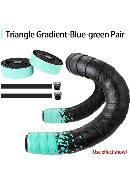 Mavi Yeşil Solmaz Stili Gidon Bandı Yol Bisikleti Kavrama Eva Pu Bar Bant Profesyonel Bisiklet Sönümleme Titreşim Önleyici Sargı 2 Bar Fişli Bisiklet Aksesuarları (Yurt Dışından)