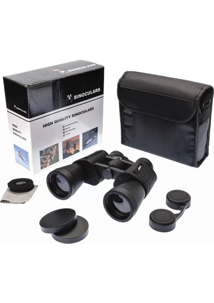 10×50 – Geniş Ön Mercekli Profesyonel El Dürbünü – 1000M/56M – Siyah