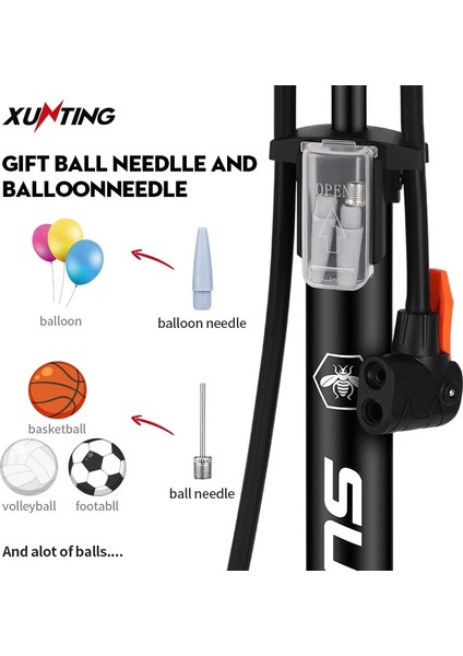 4-Xt-Mn Stili Xunting Bisiklet Pompası Süper Zemin Pompası Bisiklet Lastiği Şişirme Schrader Aksesuarları Basınç Göstergesi ile Bicicleta Bomba Bisiklet Aksesuarı (Yurt Dışından)