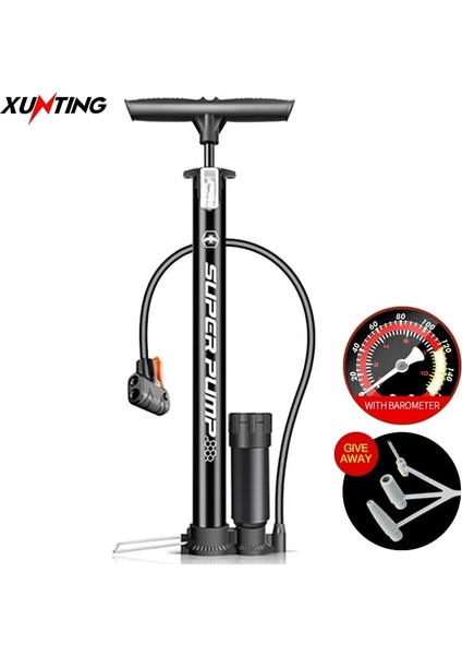 4-Xt-Mn Stili Xunting Bisiklet Pompası Süper Zemin Pompası Bisiklet Lastiği Şişirme Schrader Aksesuarları Basınç Göstergesi ile Bicicleta Bomba Bisiklet Aksesuarı (Yurt Dışından)
