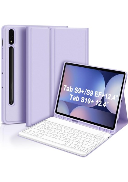 Samsung Galaxy Tab S9 Fe Plus 12.4" Q Türkçe Klavyeli Kılıf Kalem Bölmeli Bluetooth Özellikli Stand