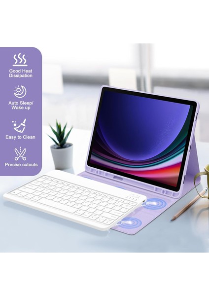 Samsung Galaxy Tab S9 Fe Plus 12.4" Q Türkçe Klavyeli Kılıf Kalem Bölmeli Bluetooth Özellikli Stand fırsatları