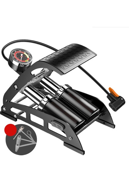 Tek Silindirli Pompa Stili Taşınabilir Hassas Basınç Göstergesi Yüksek Basınç Pedalı Şişirme Taşınabilir Bisiklet Scooter Motosiklet Araba Ayak Hava Pompası Ayak Pompası (Yurt Dışından) fiyatları