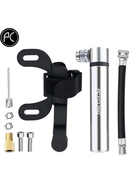 Bir Stil Gümüş Stili Pcycling Mini Bisiklet Pompası Alüminyum Alaşımlı Bisiklet El Hava Pompası Top Lastik Şişirme Mtb Dağ Yol Bisikleti Avfv Için Pumı (Yurt Dışından)