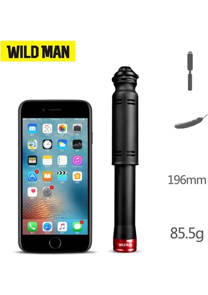 Siyah Stil Wıld Man Mini Bisiklet Pompası Taşınabilir Bisiklet El Hava Pompası Top Lastik Şişirme Mtb Yol Bisikleti Uzatma Tüpü Avfv Için Pumı (Yurt Dışından)