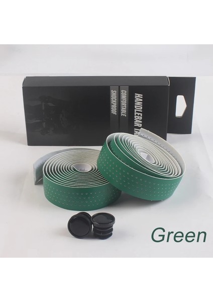 Yeşil Stil 2 Adet Yol Bisikleti Gidon Bantları Kaymaz Kolu Sarma Kemeri Yumuşak Nefes Alabilen Bar Kemer Bar Fişleri Bisiklet Aksesuarları (Yurt Dışından)