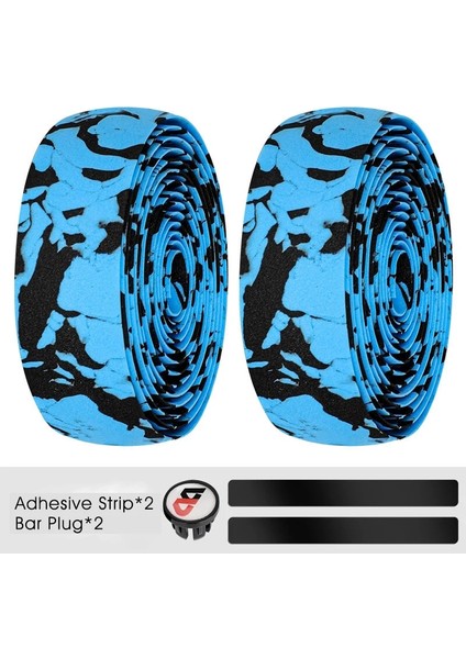 Mavi Siyah Stil 2 Adet Bisiklet Gidon Bant Direksiyon Kılıfı Yol Bisikleti Bisiklet Kolu Kaymaz Kemer Renkli Bisiklet Aksesuarları Kolu Kemer (Yurt Dışından)